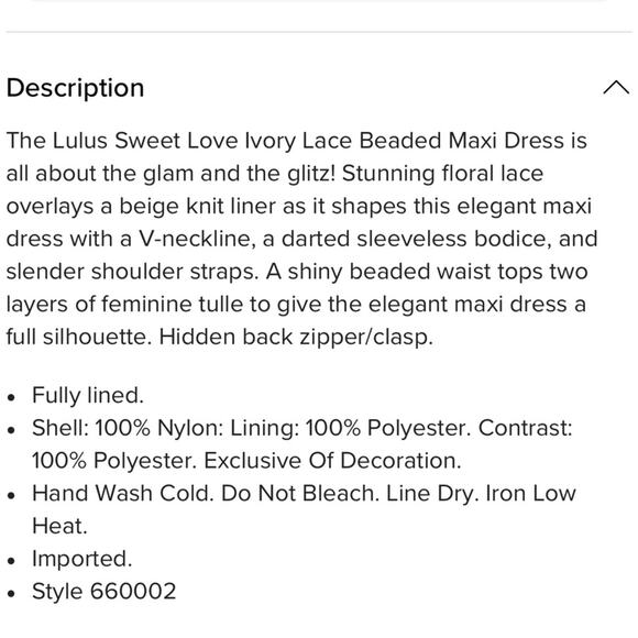 NWT Lulu’s Sweet Love Ivory Lace Tulle Beaded Maxi Dress 1X Wedding - Picture 12 of 13